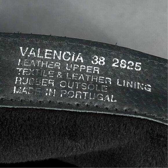 Valencia Black Leather Ankle Boots Womens 7-7.5 Western Biker Booties Side Zip - Picture 16 of 16